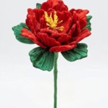 Eleganti Peonie in filo di Ciniglia Artigianali
